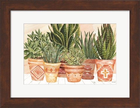 Framed Aztec Potted Plants Print