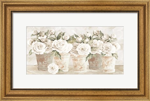Framed Potted Roses Print