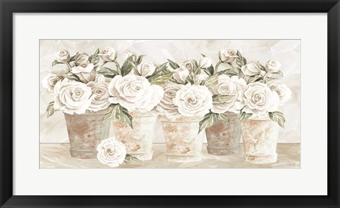 Framed Potted Roses Print