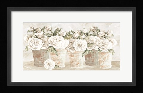 Framed Potted Roses Print
