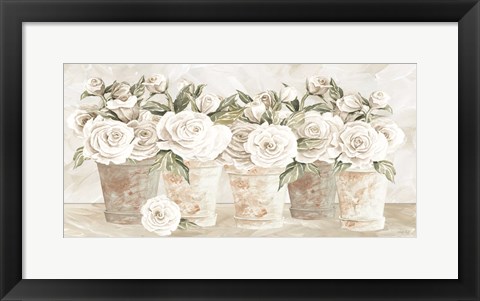 Framed Potted Roses Print