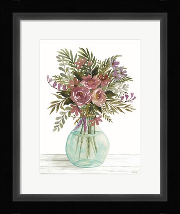 Framed Purple Blush Bouquet I Print