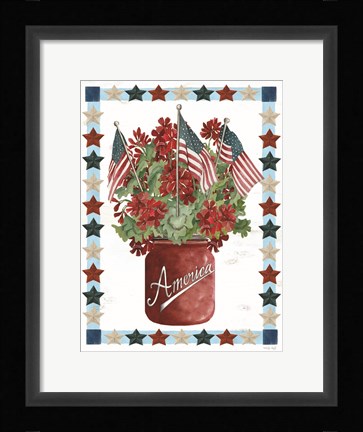 Framed Patriotic Flowers Print