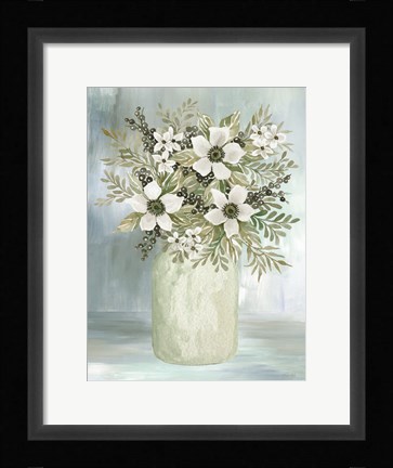 Framed White Blooms I Print