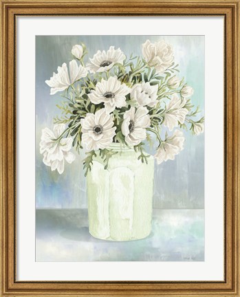 Framed White Blooms II Print