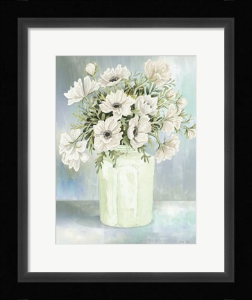 Framed White Blooms II Print