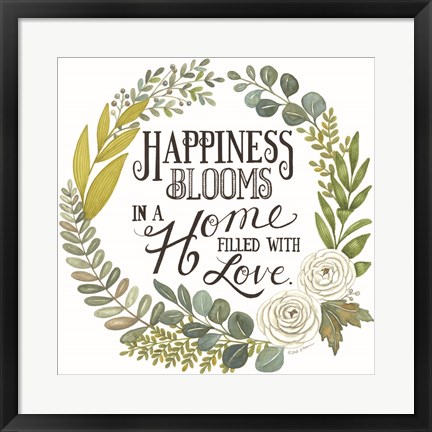 Framed Happiness Blooms Print