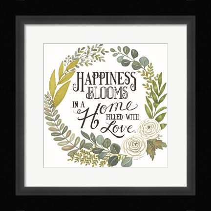Framed Happiness Blooms Print