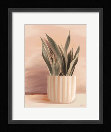 Framed Striped Bohemian Plant II Print