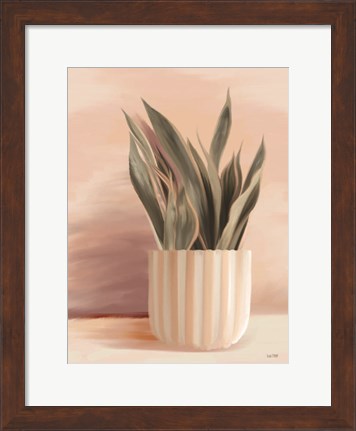 Framed Striped Bohemian Plant II Print