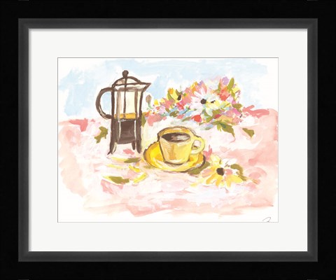 Framed Good Morning for Coffee Print