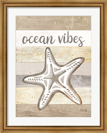 Framed Ocean Vibes Starfish Print