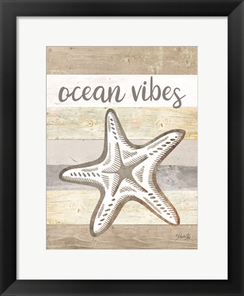 Framed Ocean Vibes Starfish Print