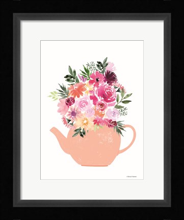 Framed Floral Teapot Print