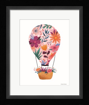 Framed Floral Ballooning Print