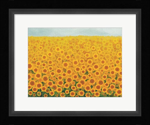 Framed Field of Sunflowers Print