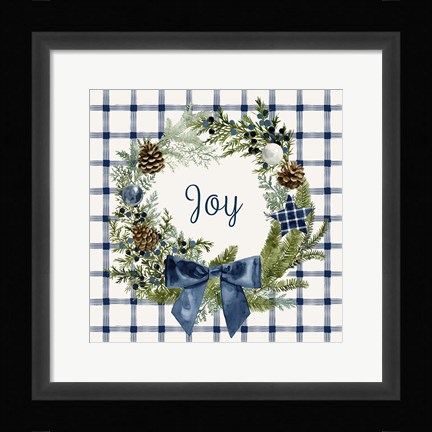 Framed Juniper Wreath II Print