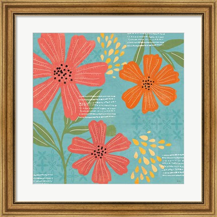 Framed Mod Floral II Print