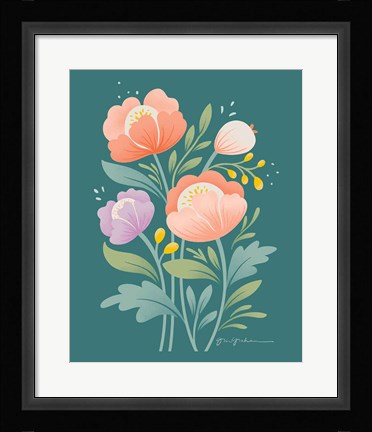 Framed Flower Field II Print