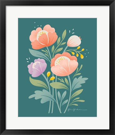 Framed Flower Field II Print