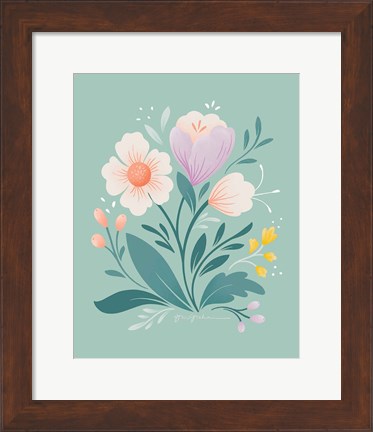 Framed Flower Field I Print