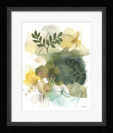 Framed Natures Gold I Print