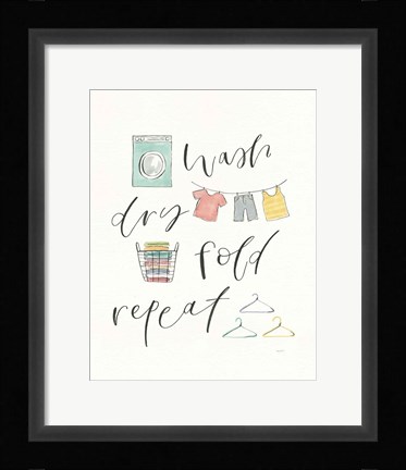 Framed Wash Dry Fold Repeat V Print