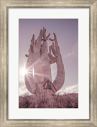Framed Dusty Desert Saguaro Print