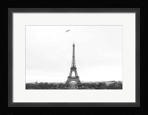 Framed Birds View of Paris Crop I Print