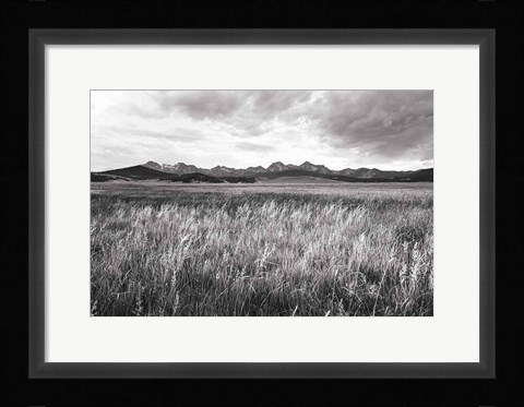 Framed Sawtooth Mountains Idaho II BW Print
