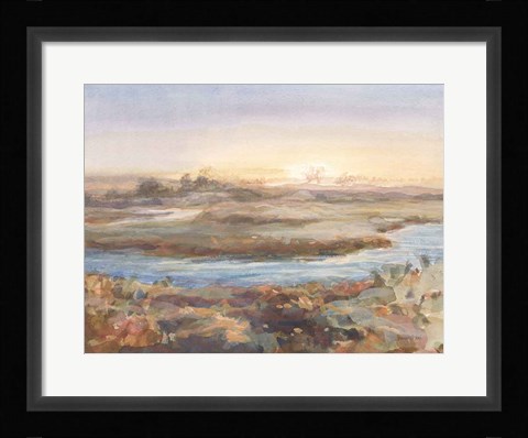 Framed River at Dawn Print