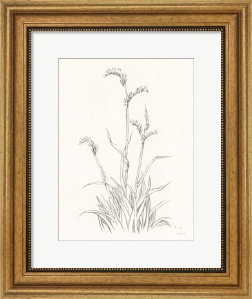 Framed Farm Nostalgia Flowers V Dark Gray Print