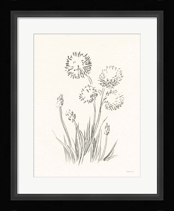 Framed Farm Nostalgia Flowers II Dark Gray Print