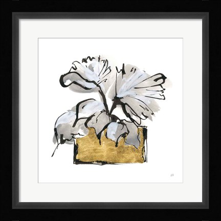 Framed Gilded Vase IV Print