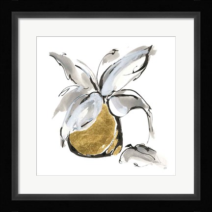 Framed Gilded Vase I Print