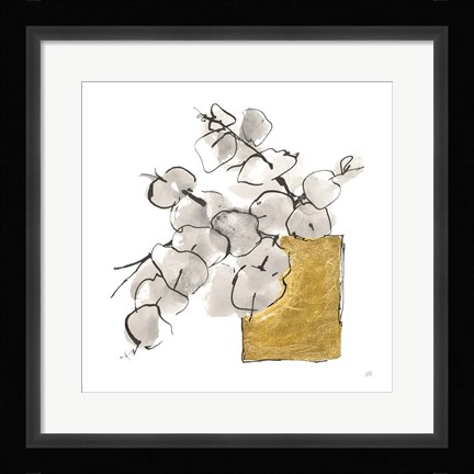 Framed Delicate Gilded Vase IV Print