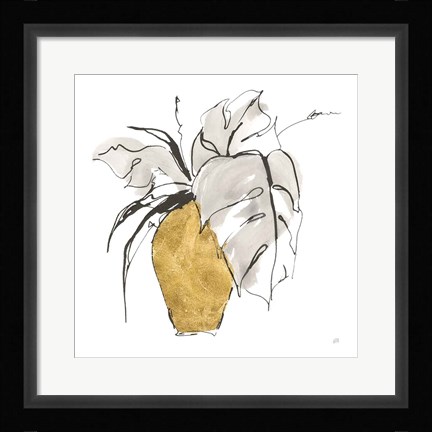 Framed Delicate Gilded Vase III Print