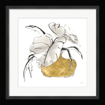 Framed Delicate Gilded Vase II Print