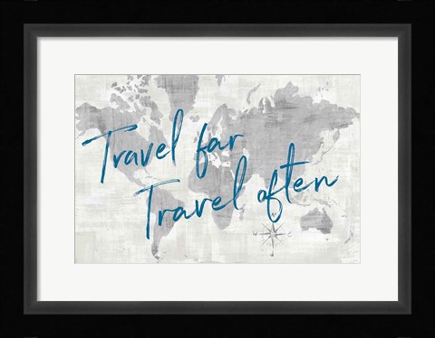 Framed World Map Collage Travel Print