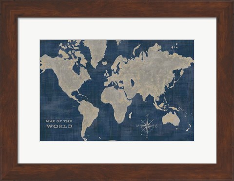 Framed World Map Collage Deep Print