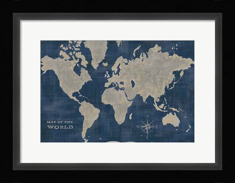 Framed World Map Collage Deep Print