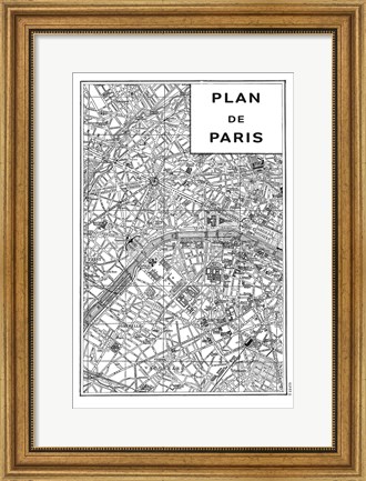 Framed Inverted Paris Map Print