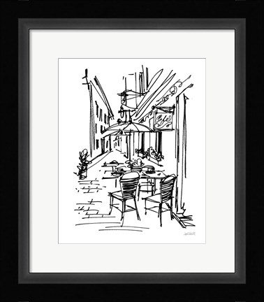 Framed Cafe Sketch II Print