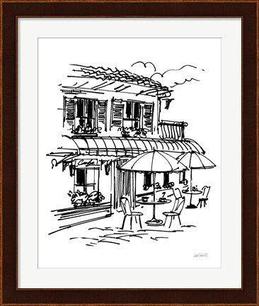 Framed Cafe Sketch I Print