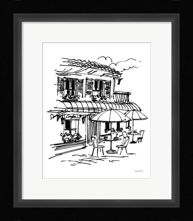 Framed Cafe Sketch I Print