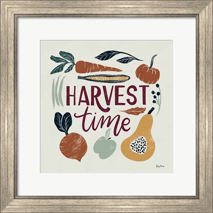Framed Harvest Lettering I Print