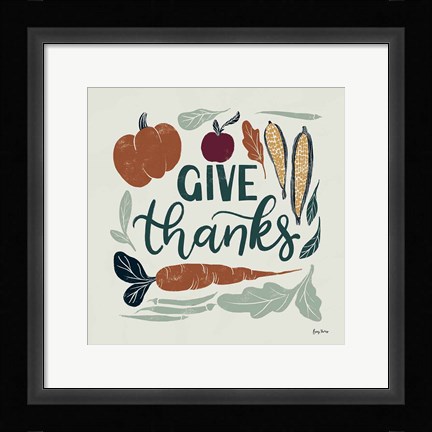 Framed Harvest Lettering II Print