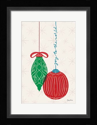 Framed Retro Ornaments II Print