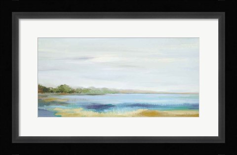 Framed Emerald Lagoon Light Crop Print