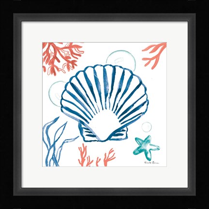 Framed Coastal Jewels III Bright Print